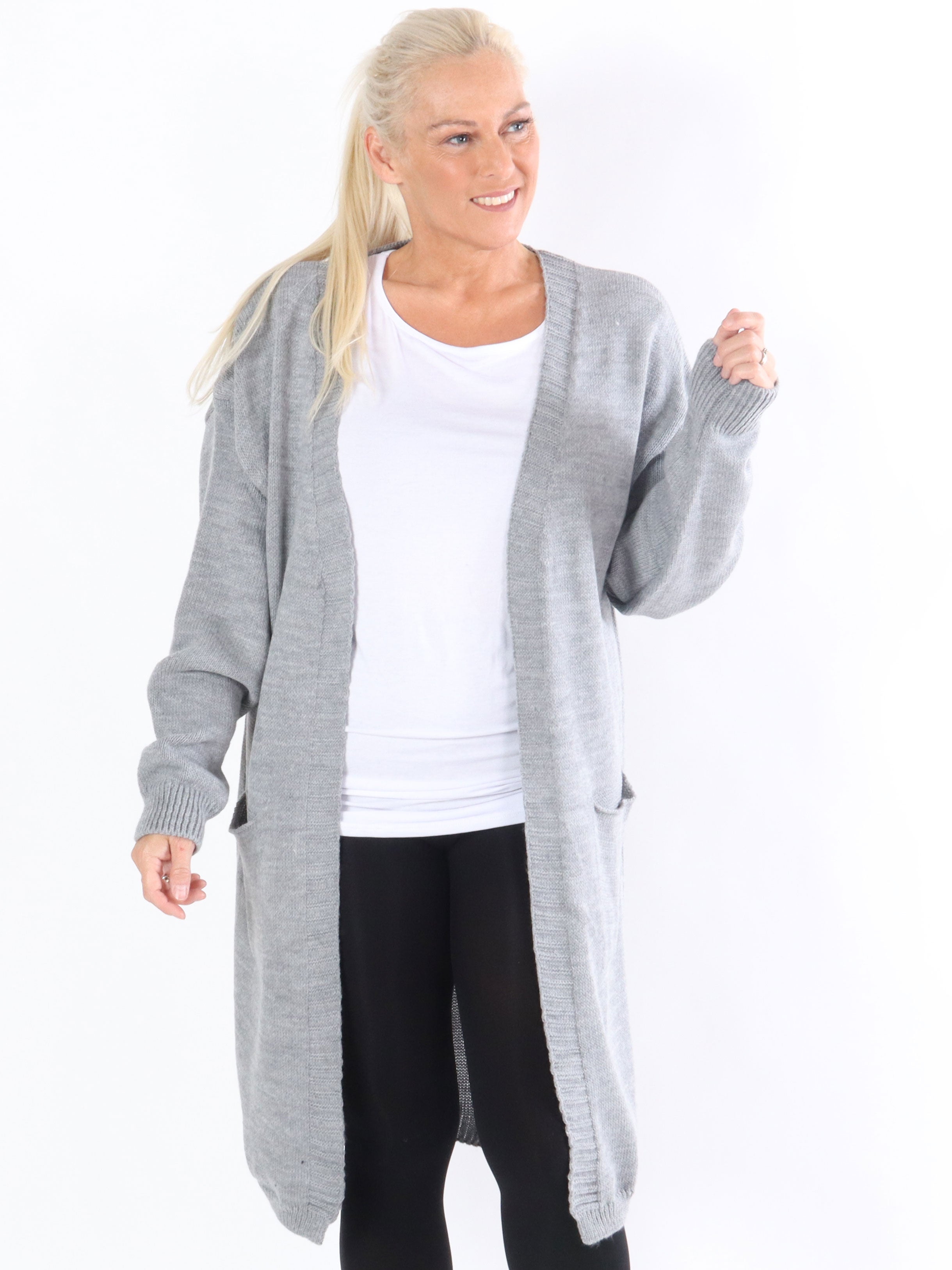 Sara - Lång stickad kofta